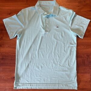 JIM NANTZ x VINEYARD VINES Mens Performance Golf Polo Shirt Green Stretch Medium